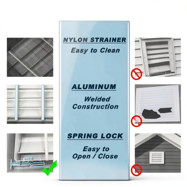 JONRIOX Gable Vent Aluminum Alloy Attic Ventilation Louvers-2