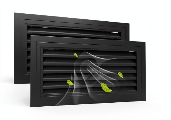 JONRIOX Aluminum Gable Vent Black 2 Pack Attic Ventilation-0