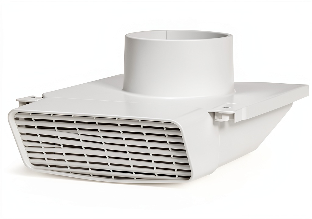 Installing Lancaster PreVent It Soffit Vent Bathroom Exhaust Fan on wooden soffit with measuring tape