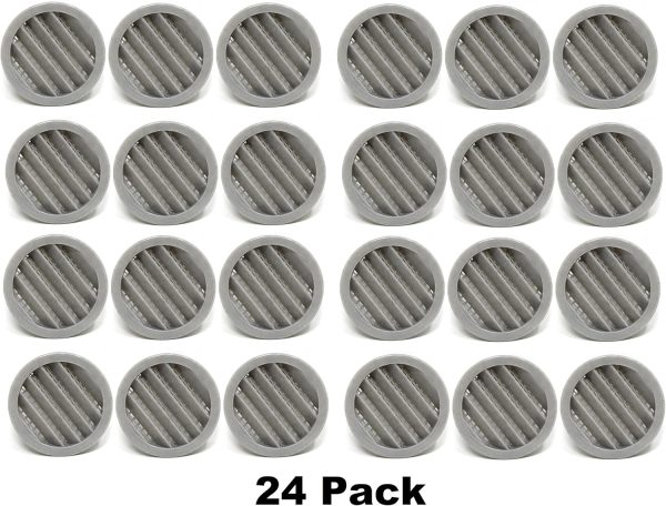 JSP 2.5 Inch Soffit Vent Plastic Louver Gray 24 Pack-1