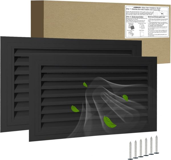 JONRIOX Gable Vent Aluminum Alloy Louvered Attic Ventilation-0