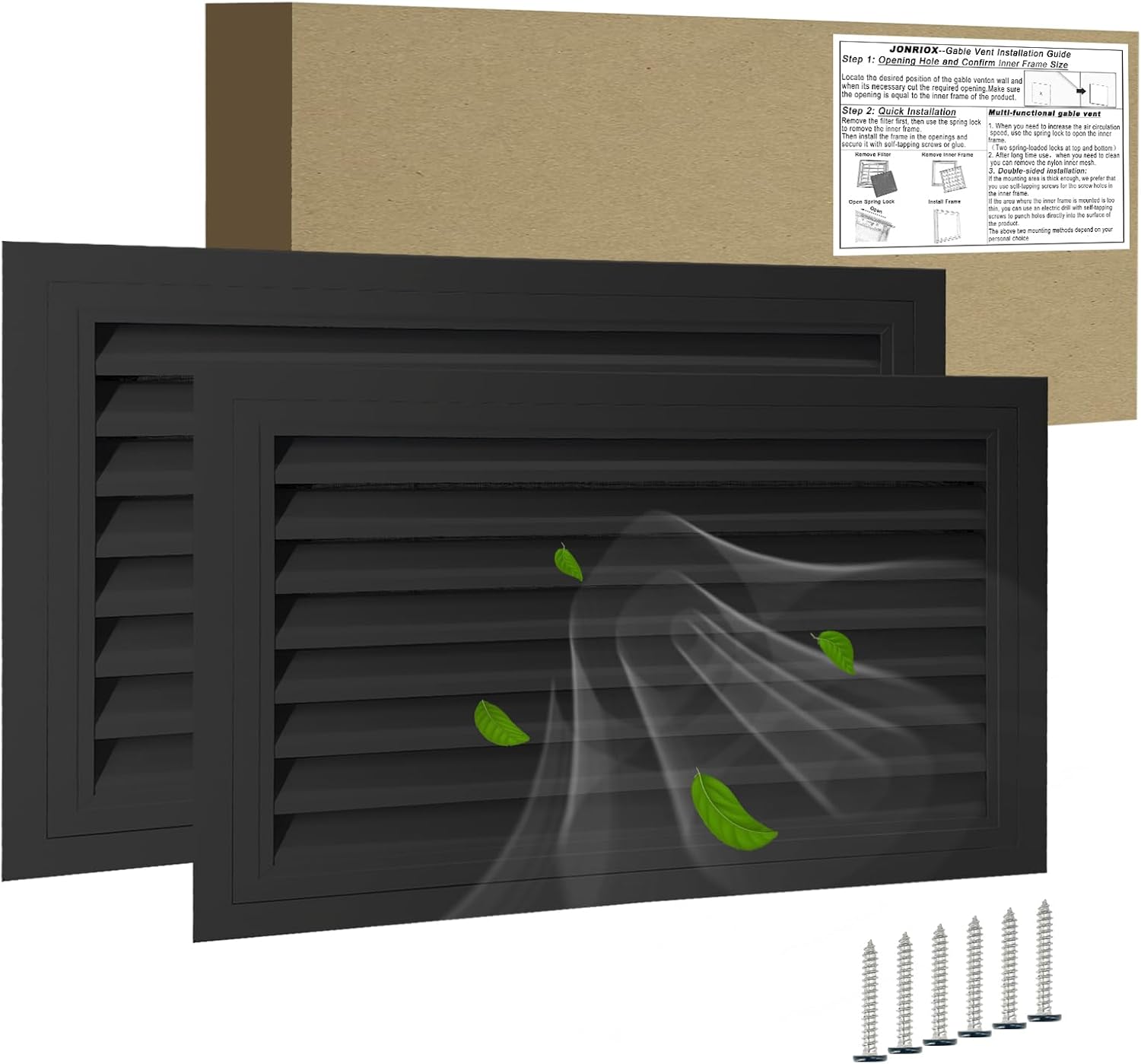Installing JONRIOX gable vent aluminum on a wooden workbench