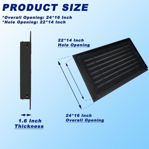 JONRIOX Gable Vent Aluminum Alloy Louvered Attic Ventilation-4