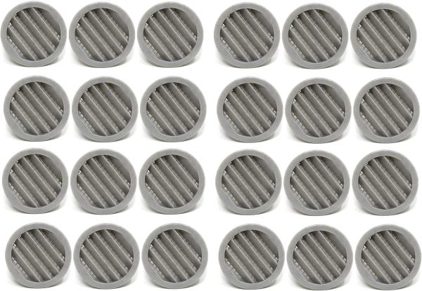 JSP 2.5 Inch Soffit Vent Plastic Louver Gray 24 Pack-0