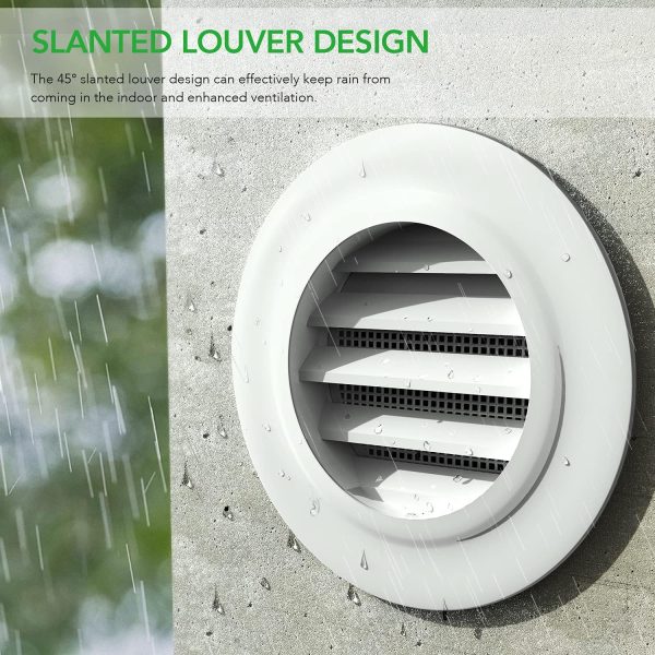 iPower 4 Inch Soffit Vent ABS Material Slanted Louver Design-4