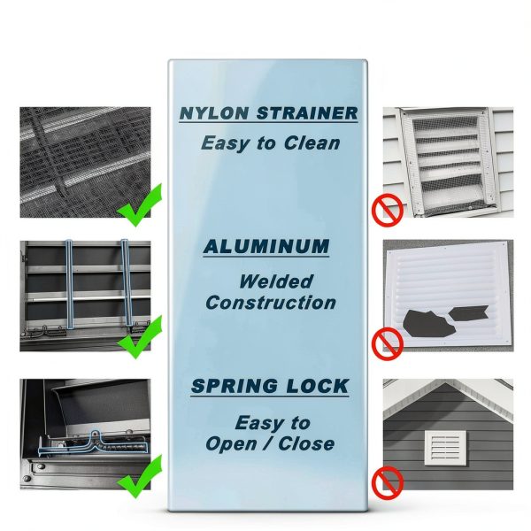 JONRIOX Gable Vent Aluminum Louver Attic Ventilation-2