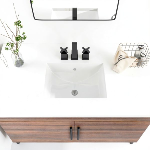 Undermount Bathroom Sink GHOMEG White Rectangular Vessel 21x14 Inch-1