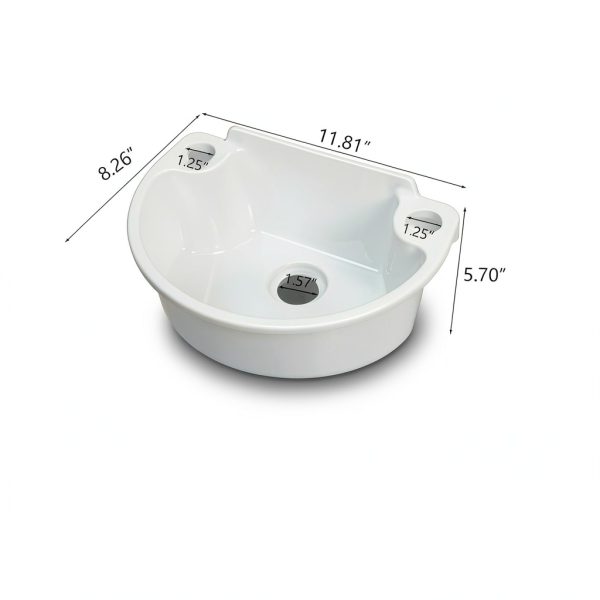 Small Bathroom Sink Wall Mount by Shawoo 11.8x8.2 White Plastic-4