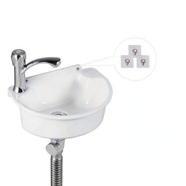 Small Bathroom Sink Wall Mount by Shawoo 11.8x8.2 White Plastic-1