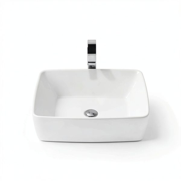 Sinber BVS1915A-OL White Ceramic Vessel Sink 19x15x5.31 Inch Modern-1