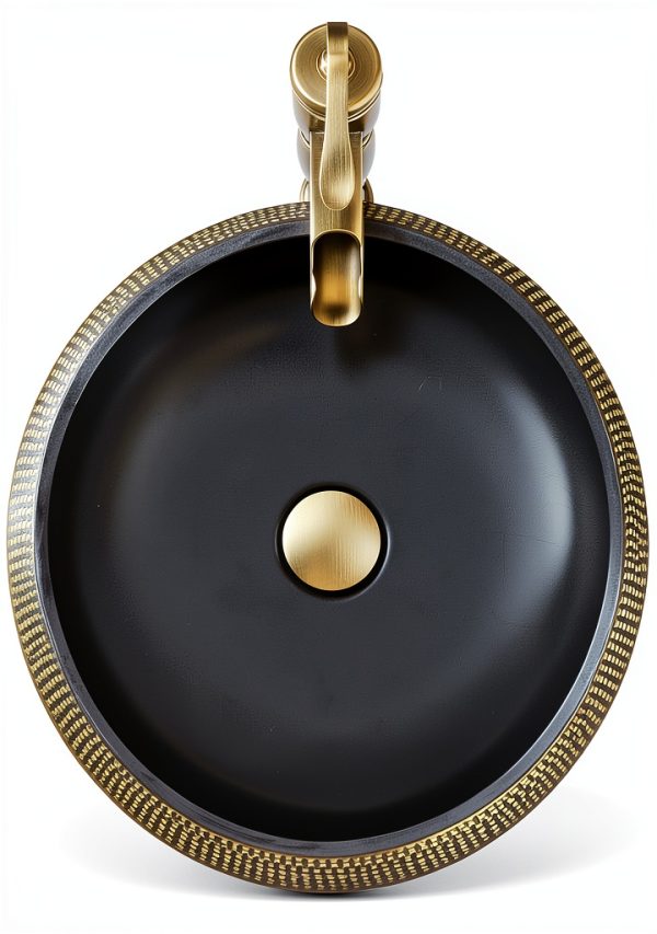 Vessel Sink 16 Inch Black Coffee Ceramic Bathroom Vanity by NATURFLAIR-2