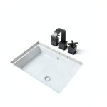 Undermount Bathroom Sink GHOMEG White Rectangular Vessel 21x14 Inch-0