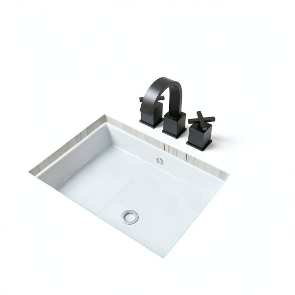 Undermount Bathroom Sink GHOMEG White Rectangular Vessel 21x14 Inch-0