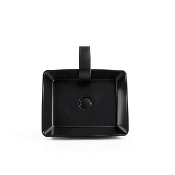 Bathroom Vessel Sink KDKSC Matte Black Rectangular 19x15 Ceramic-8