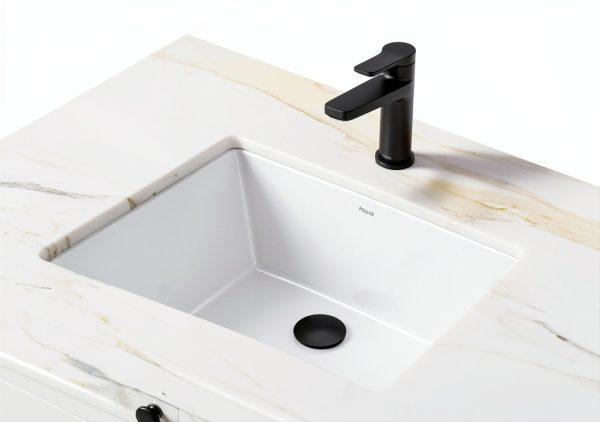 Kraus Elavo 20.25in Rectangular Undermount Bathroom Sink White KCU-244-6