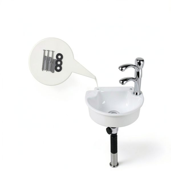 Small Bathroom Sink Wall Mount by Shawoo 11.8x8.2 White Plastic-5