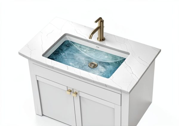 Kraus Elavo 20.25in Rectangular Undermount Bathroom Sink White KCU-244-8