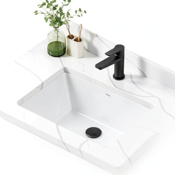 Kraus Elavo 20.25in Rectangular Undermount Bathroom Sink White KCU-244-1