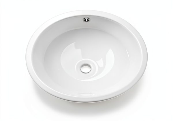 Dcolora Undermount Bathroom Vessel Sink 16x13 Oval Fireclay White-3