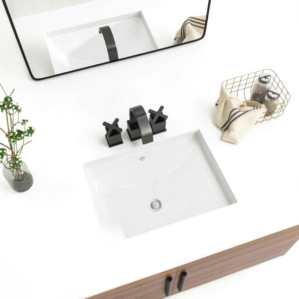 Undermount Bathroom Sink GHOMEG White Rectangular Vessel 21x14 Inch-2