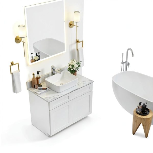 Sinber BVS1915A-OL White Ceramic Vessel Sink 19x15x5.31 Inch Modern-7
