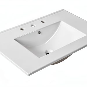 JONATHAN Y SNK1002A 30" White Ceramic Vanity Sink Top Rectangular-0