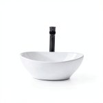 Oval Vessel Sink Mocoloo White Porcelain Bathroom 16x13 Countertop-0