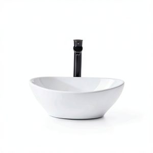 Oval Vessel Sink Mocoloo White Porcelain Bathroom 16x13 Countertop-0