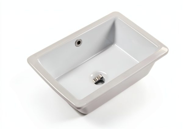 16 Inch Undermount Bathroom Sink Small Rectangle Undermount Sink White Ceramic Under Counter Bathroom Sinks with Overflow (15.70"x11.69")-4