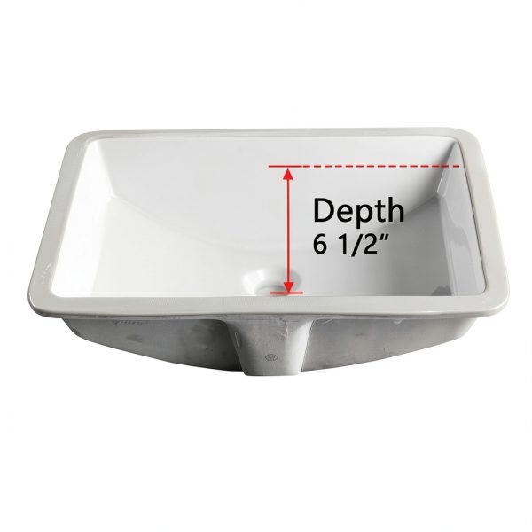 DeerValley DV-1U101 Undermount Bathroom Sink White Ceramic Rectangular-8