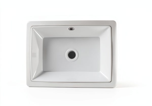 16 Inch Undermount Bathroom Sink Small Rectangle Undermount Sink White Ceramic Under Counter Bathroom Sinks with Overflow (15.70"x11.69")-5