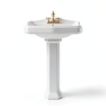 Pedestal Sink DeerValley DV-1P522 White Ceramic 23x19 Inch Overflow-0