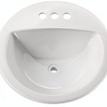 PROFLO PF194R Rockaway 19" Circular Vitreous China Drop In Bathroom Sink with Overflow and 3 Faucet Holes at 4" Centers - White-0