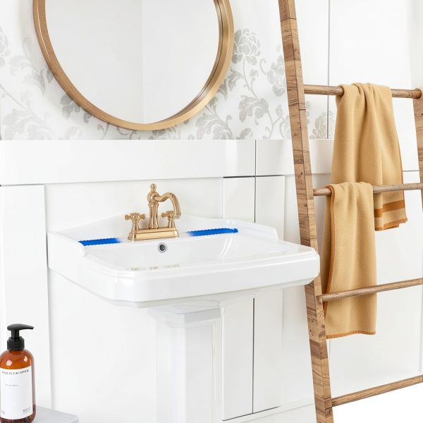 Pedestal Sink DeerValley DV-1P522 White Ceramic 23x19 Inch Overflow-4