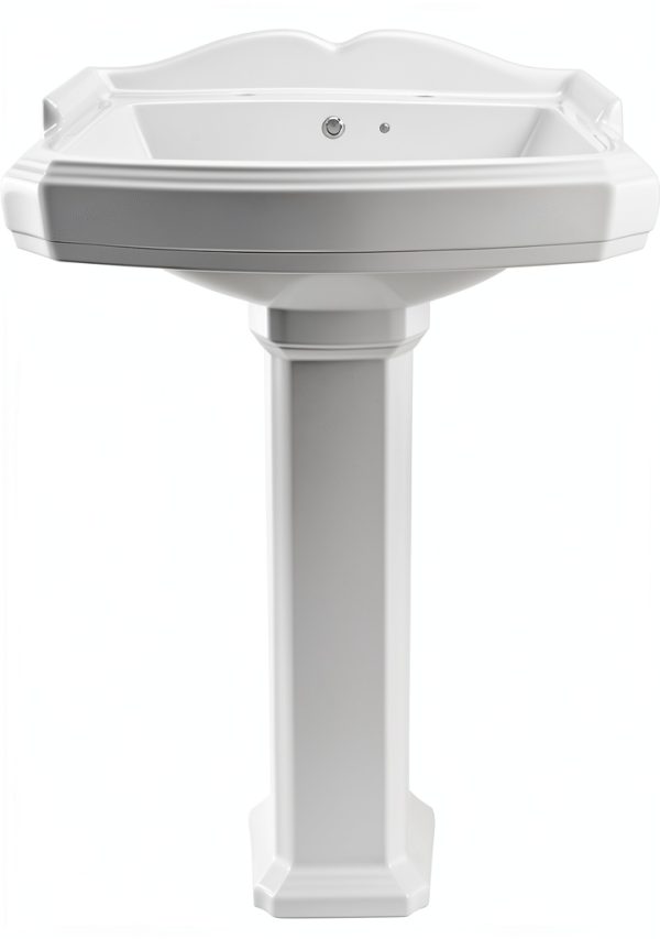 Pedestal Sink DeerValley DV-1P522 White Ceramic 23x19 Inch Overflow-8