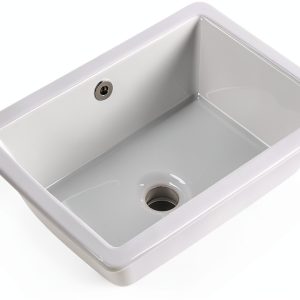16 Inch Undermount Bathroom Sink Small Rectangle Undermount Sink White Ceramic Under Counter Bathroom Sinks with Overflow (15.70"x11.69")-0