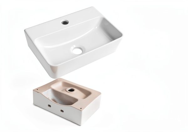 Wall Hung Bathroom Vessel Sink QISHKA Rectangular Ceramic Vanity-4