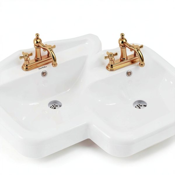 Pedestal Sink DeerValley DV-1P522 White Ceramic 23x19 Inch Overflow-3