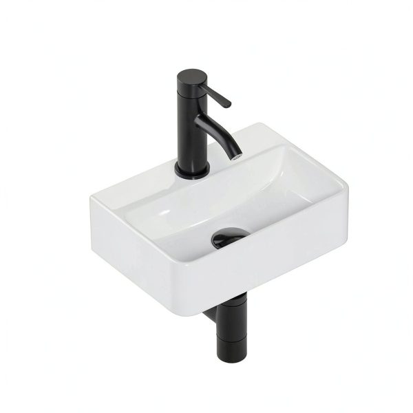 Wall Hung Bathroom Vessel Sink QISHKA Rectangular Ceramic Vanity-2
