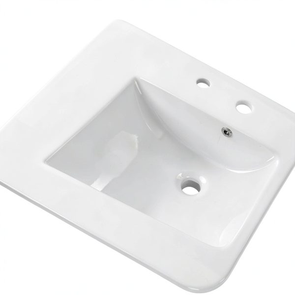 JONATHAN Y SNK1002A 30" White Ceramic Vanity Sink Top Rectangular-5