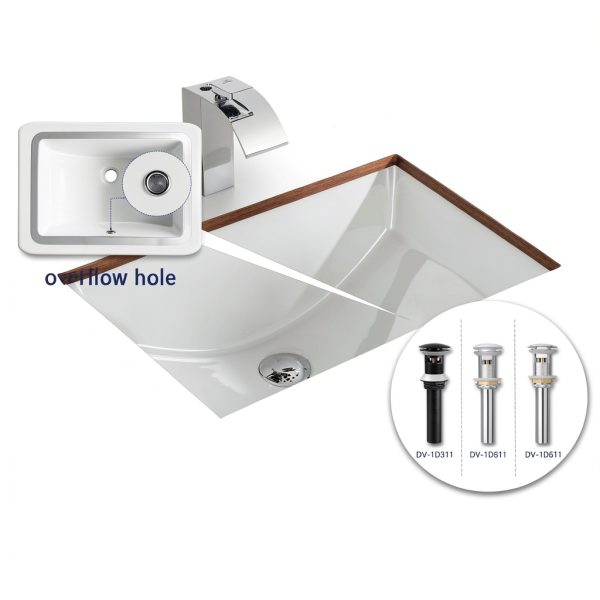 DeerValley DV-1U101 Undermount Bathroom Sink White Ceramic Rectangular-6