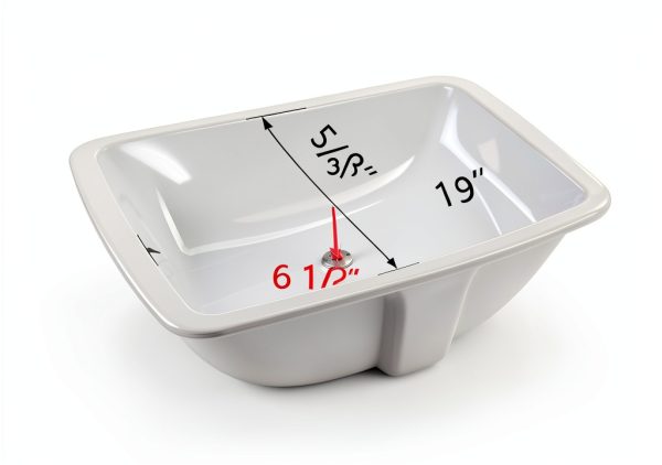 DeerValley DV-1U101 Undermount Bathroom Sink White Ceramic Rectangular-1