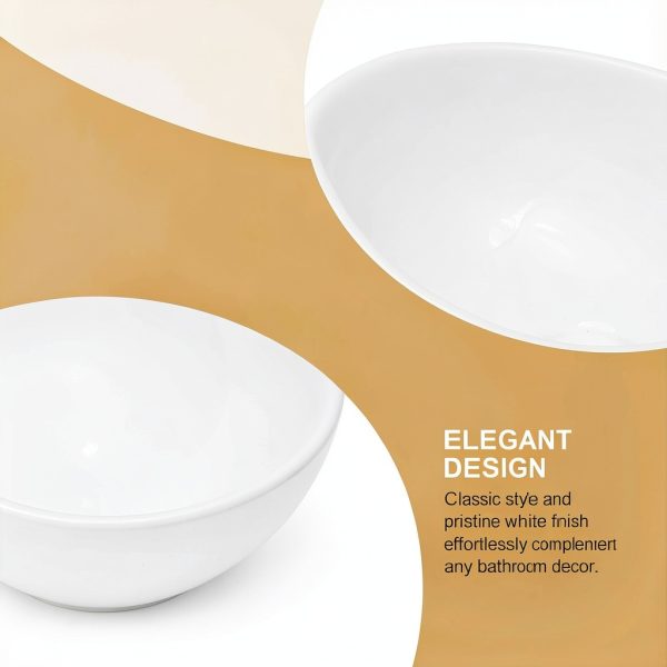 Oval Vessel Sink Mocoloo White Porcelain Bathroom 16x13 Countertop-6